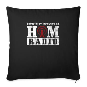Lizenziertes Amateurfunk-design Für - Housse de coussin décorative 45 x 45 cm - noir - Devant
