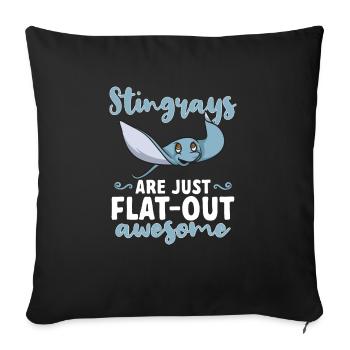 Raies pastenagues, raies manta, raies océaniques, raies - Housse de coussin décorative 45 x 45 cm - noir - Devant