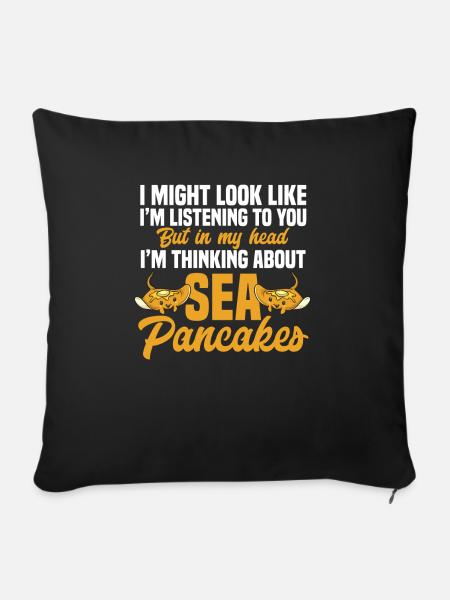 Stachelrochen Mantarochen Ozean Rochen - Sofakissenbezug 45 x 45 cm - Schwarz