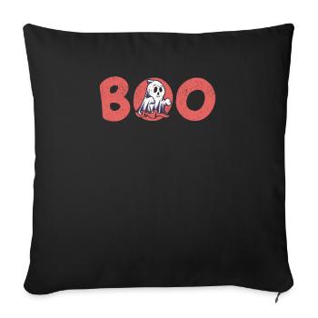 Boo Halloween Spooky Trick Or Treat Ghost Party - Sofa pillowcase 17,3'' x 17,3'' (45 x 45 cm) - black - Front