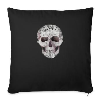 Halloween Party Schädel Tod Skelett Kopf Knochen - Sofakissenbezug 45 x 45 cm - Schwarz - Vorne