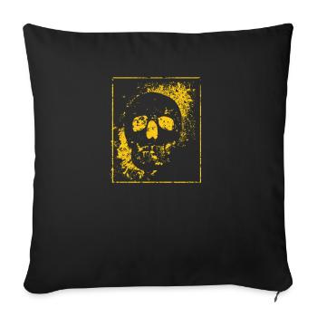 Halloween Party Skull Death Skeleton Head Bones - Sofa pillowcase 17,3'' x 17,3'' (45 x 45 cm) - black - Front
