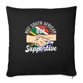 Pas sud-africain mais soutenant le voyageur du Sud - Housse de coussin décorative 45 x 45 cm - noir - Devant