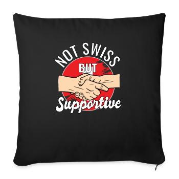 Pas suisse mais un voyageur de campagne solidaire - Housse de coussin décorative 45 x 45 cm - noir - Devant