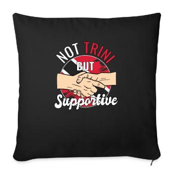 Pas Trini mais un voyageur de campagne solidaire - Housse de coussin décorative 45 x 45 cm - noir - Devant