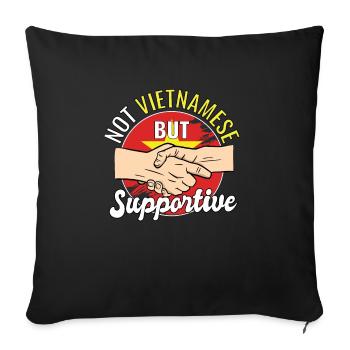 Pas vietnamien mais voyageur de campagne solidaire - Housse de coussin décorative 45 x 45 cm - noir - Devant