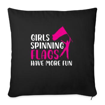 Girls flags have more fun - Sofakissenbezug 45 x 45 cm - Schwarz - Vorne