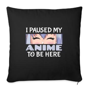 Anime Gift - Cadeau japonais J’aime Anime pour Sao - Housse de coussin décorative 45 x 45 cm - noir - Devant