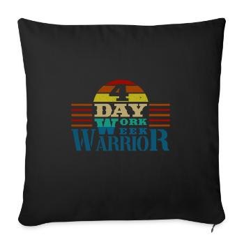 Emploi Profession Travail Semaine de quatre jours Bureau - Housse de coussin décorative 45 x 45 cm - noir - Devant