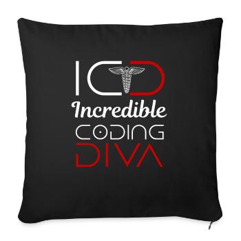 Codeur médical Profession Médical - Housse de coussin décorative 45 x 45 cm - noir - Devant