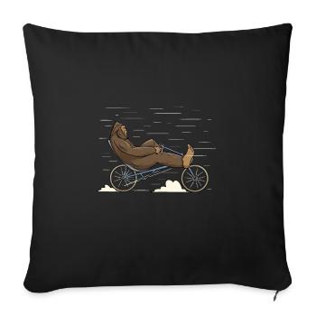 Bigfoot Vélo couché Cycliste Pédalier Cyclisme - Housse de coussin décorative 45 x 45 cm - noir - Devant