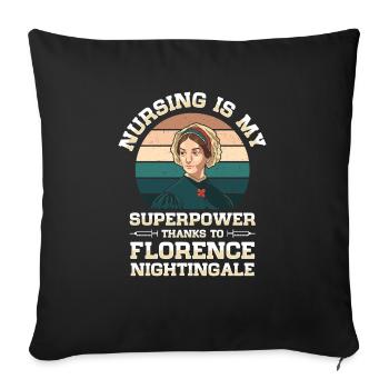 Infirmière Florence Nightingale Medical - Housse de coussin décorative 45 x 45 cm - noir - Devant