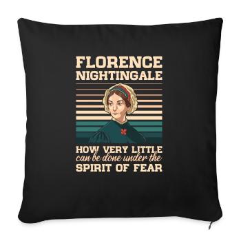 Infirmière Florence Nightingale Medical - Housse de coussin décorative 45 x 45 cm - noir - Devant