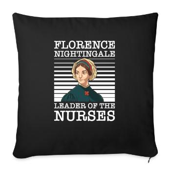 Infirmière Florence Nightingale Medical - Housse de coussin décorative 45 x 45 cm - noir - Devant