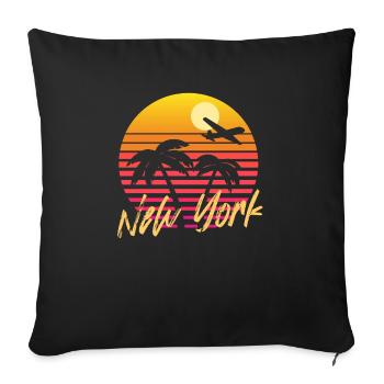New York - Sofa pillowcase 17,3'' x 17,3'' (45 x 45 cm) - black - Front
