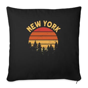 New York - Sofa pillowcase 17,3'' x 17,3'' (45 x 45 cm) - black - Front