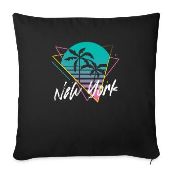 New York - Housse de coussin décorative 45 x 45 cm - noir - Devant