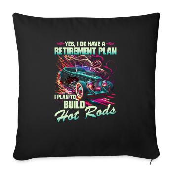 Hot Rod Grandpa Retirement Plan, Retro Muscle Car - Sofakissenbezug 45 x 45 cm - Schwarz - Vorne