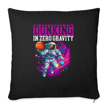 Astronaut Basketball Outerspace Basketball Player - Sofa pillowcase 17,3'' x 17,3'' (45 x 45 cm) - black - Front