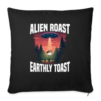 Außerirdischer Kaffeeliebhaber Koffein UFO Außerirdisch - Sofakissenbezug 45 x 45 cm - Schwarz - Vorne