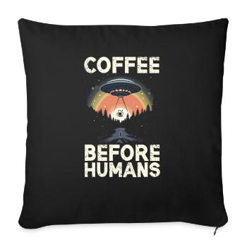 Außerirdischer Kaffeeliebhaber Koffein UFO Außerirdisch - Sofakissenbezug 45 x 45 cm - Schwarz - Vorne