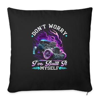 Hot Rod Mechanic Ive Built It Myself, Muscle Car - Sofa pillowcase 17,3'' x 17,3'' (45 x 45 cm) - black - Front