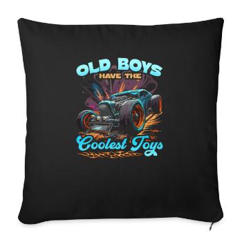 Hot Rod Grandpa, Old Boys Coolest Toys, Muscle Car - Housse de coussin décorative 45 x 45 cm - noir - Devant