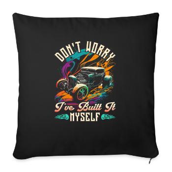 Hot Rod Mechanic Ive Built It Myself, Muscle Car - Sofa pillowcase 17,3'' x 17,3'' (45 x 45 cm) - black - Front