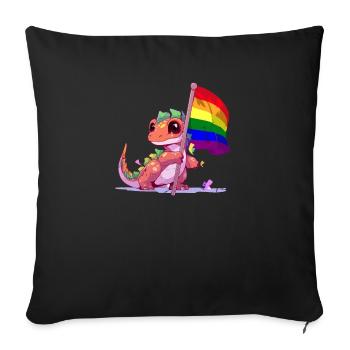 Cool Dinosaur LGBT Pride Transgender Lesbian Gay - Sofa pillowcase 17,3'' x 17,3'' (45 x 45 cm) - black - Front