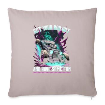 Hot Rod Sortez votre tige, Muscle Car Rat Rod - Housse de coussin décorative 45 x 45 cm - taupe clair - Devant