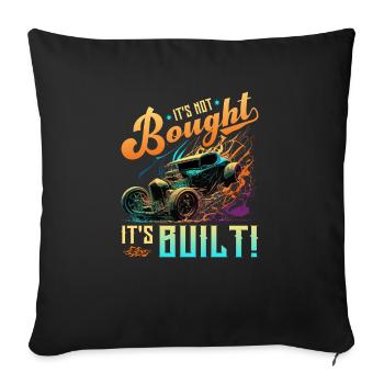 Hot Rod, ce n’est pas acheté son rat construit et muscle car - Housse de coussin décorative 45 x 45 cm - noir - Devant