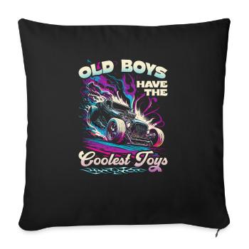 Hot Rod Grandpa, Old Boys Coolest Toys, Muscle Car - Sofa pillowcase 17,3'' x 17,3'' (45 x 45 cm) - black - Front