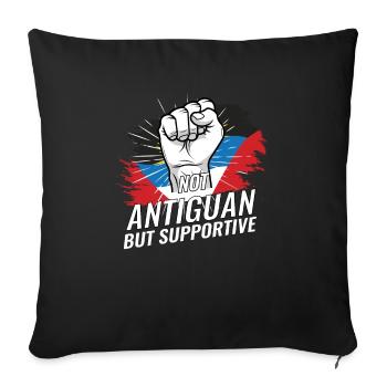 Not Antiguan But Supportive Antigua Flag Country - Sofa pillowcase 17,3'' x 17,3'' (45 x 45 cm) - black - Front