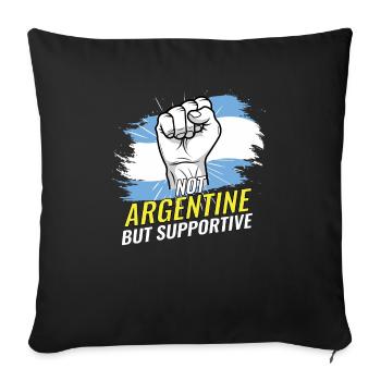 Pas argentin mais un drapeau argentin de soutien - Housse de coussin décorative 45 x 45 cm - noir - Devant