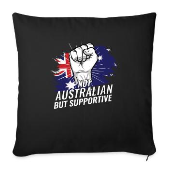 Pas australien mais favorable au drapeau australien - Housse de coussin décorative 45 x 45 cm - noir - Devant