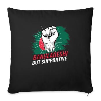 Pas bangladais mais un drapeau bangladais favorable - Housse de coussin décorative 45 x 45 cm - noir - Devant