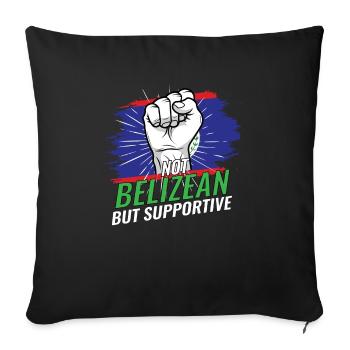 Pas bélizien mais favorable au Belize Flag Country - Housse de coussin décorative 45 x 45 cm - noir - Devant