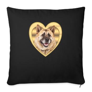 Akita - Dog Lover - Dog Heart - Sofa pillowcase 17,3'' x 17,3'' (45 x 45 cm) - black - Front