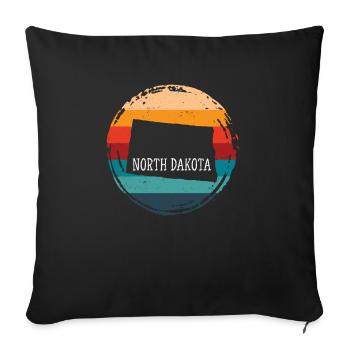 North Dakota - Sofa pillowcase 17,3'' x 17,3'' (45 x 45 cm) - black - Front