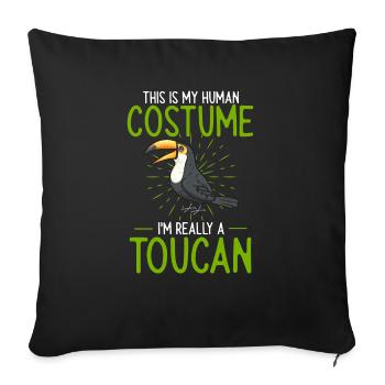 Toucan Bird Rainforest - Housse de coussin décorative 45 x 45 cm - noir - Devant