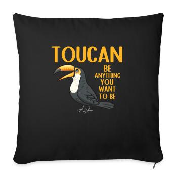 Toucan Bird Rainforest - Sofa pillowcase 17,3'' x 17,3'' (45 x 45 cm) - black - Front