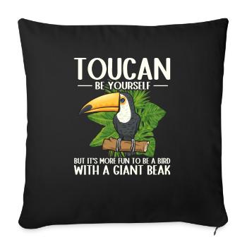 Toucan Bird Rainforest - Sofa pillowcase 17,3'' x 17,3'' (45 x 45 cm) - black - Front