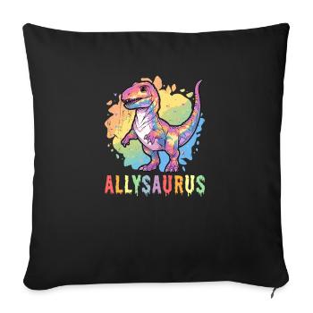 Allysaurus Lover LGBT Transgender Community Lover - Housse de coussin décorative 45 x 45 cm - noir - Devant