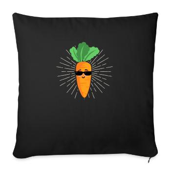 Carrot Halloween Vegetable Lover Carrots Funny - Sofa pillowcase 17,3'' x 17,3'' (45 x 45 cm) - black - Front