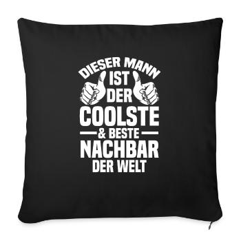 Einzug Umzug Nachbarn Nachbar - Sofakissenbezug 45 x 45 cm - Schwarz - Vorne