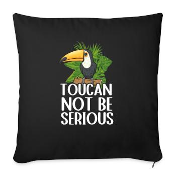Toucan Bird Rainforest - Sofa pillowcase 17,3'' x 17,3'' (45 x 45 cm) - black - Front