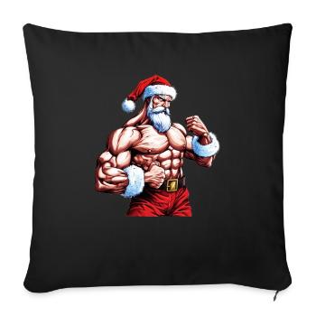 Santa's Fit Crew: Christmas Bodybuilder for Gym En - Sofa pillowcase 17,3'' x 17,3'' (45 x 45 cm) - black - Front
