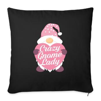 Dame Gnome folle - Housse de coussin décorative 45 x 45 cm - noir - Devant