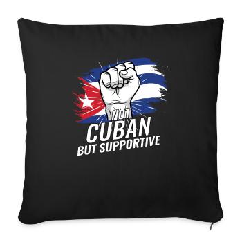 Not Cuban But Supportive Cuba Flag Country Travel - Sofa pillowcase 17,3'' x 17,3'' (45 x 45 cm) - black - Front