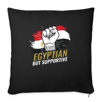 Pas égyptien mais favorable à l’Égypte Pays drapeau - Housse de coussin décorative 45 x 45 cm - noir - Devant